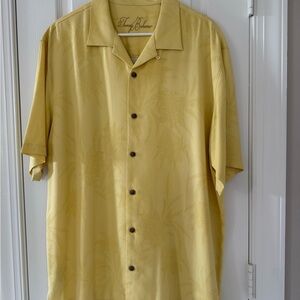 Tommy Bahama Yellow Short Sleeve Silk Shirt